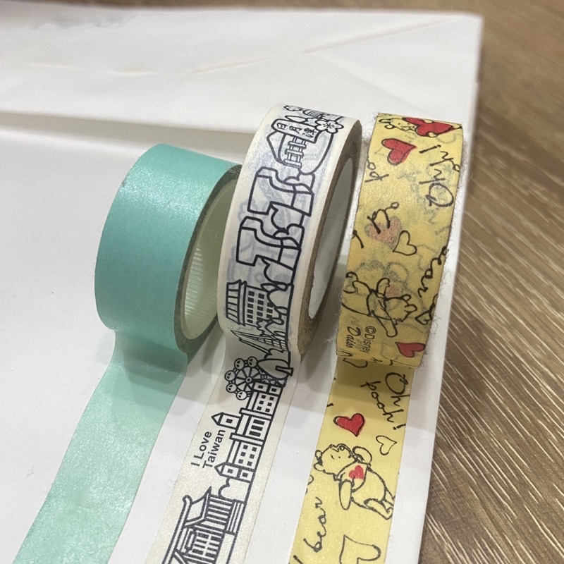 ［二手］紙膠帶 手帳自製 裝飾 卡片 小熊維尼 愛台灣 素色
