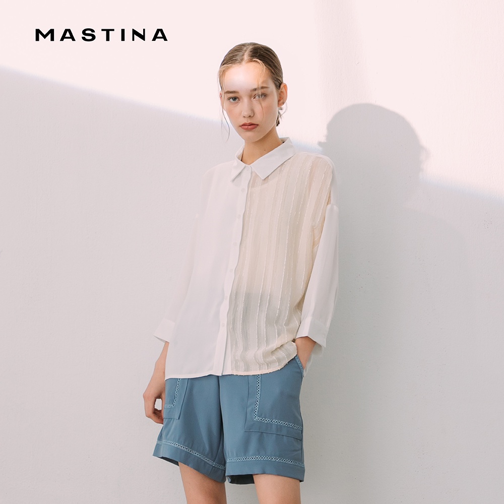 【MASTINA】簡約造型-女長袖襯衫 素面 黑(黑色/版型適中)