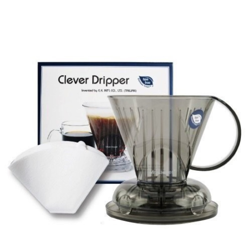 CAFE+ 咖啡佳 Mr. Clever 300ml 聰明濾杯 透明鐵灰色 +100入專用濾紙