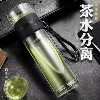 全新生活用品便宜賣-玻璃304不鏽鋼茶水分離瓶 450ml