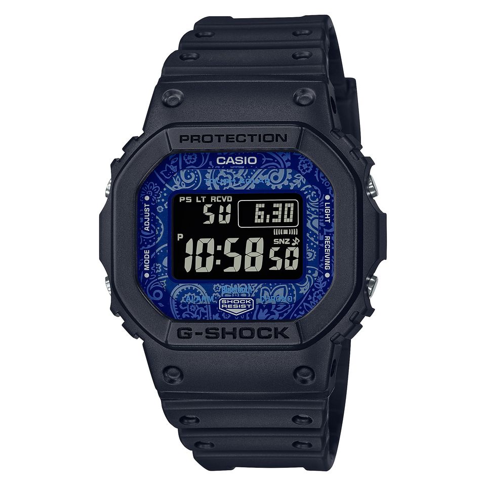 【CASIO】G-SHOCK 經典5600系列 藍色變形蟲錶面 藍芽X太陽能電波 GW-B5600BP-1 台灣公司貨