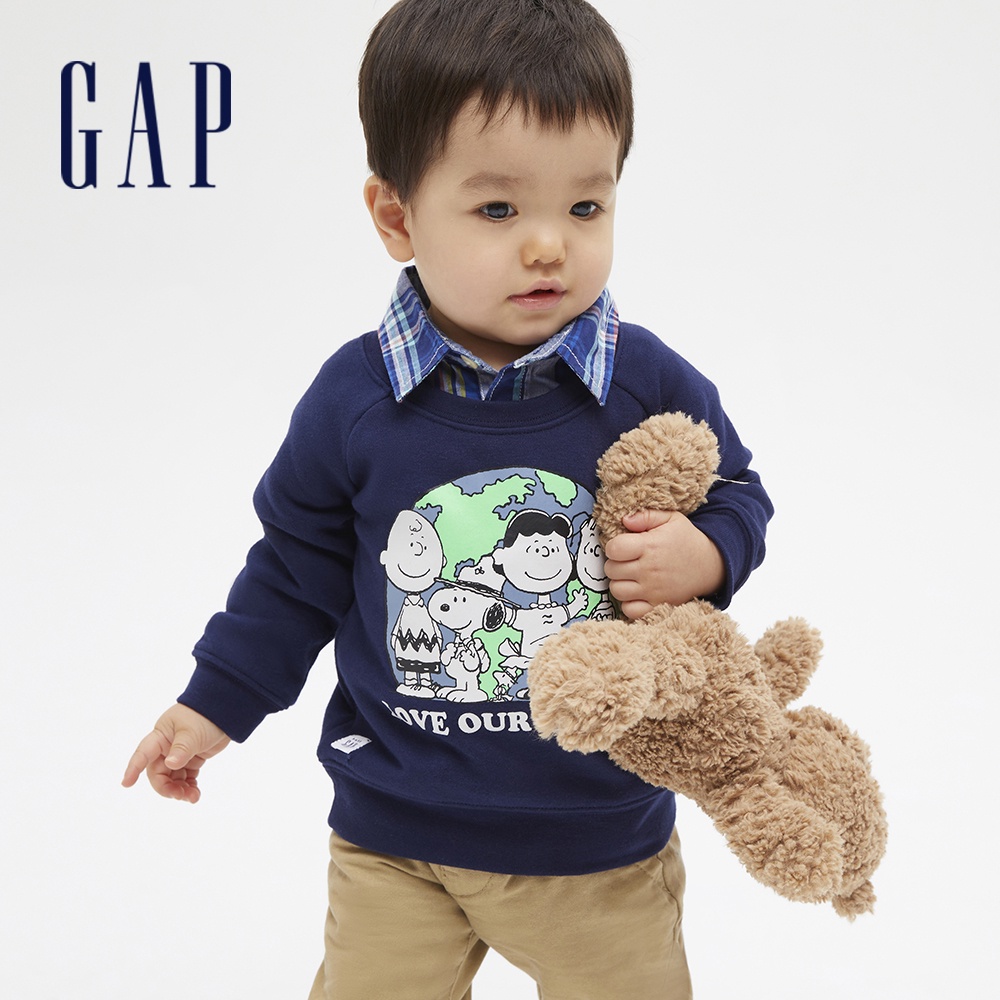 Gap 嬰兒裝 Gap x Snoopy史努比聯名 印花上衣-海軍藍(625097)