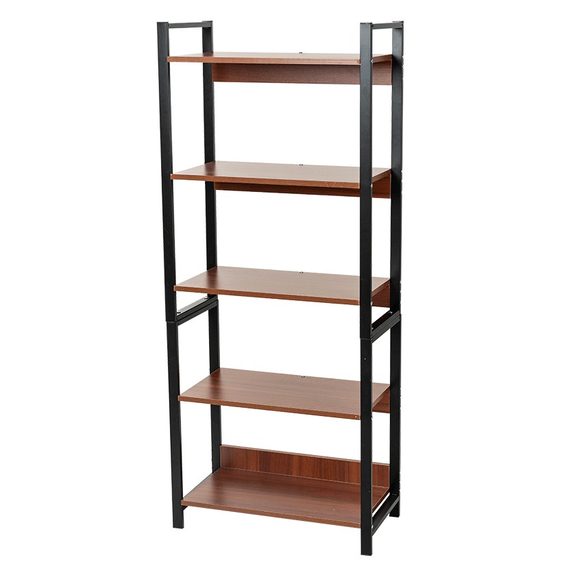 工業風多功能五層置物架日式檀木五層架書架層板架置物架儲物架層架櫥櫃架子鋼架鐵架層櫃 A067 蝦皮購物