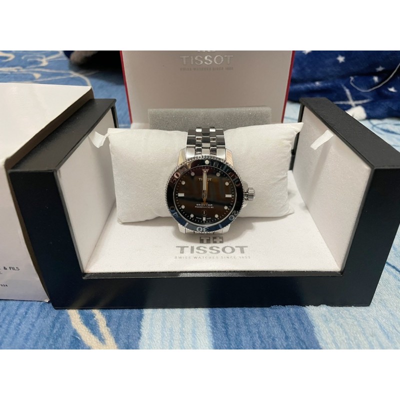 TISSOT(Seastar1000 )陶瓷圈 海洋之星300米潛水機械錶 黑 T1204071105100