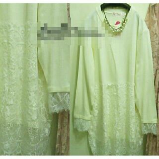 1212 店面購入 韓貨 品牌 超美超仙 女神款 滿版 刺繡蕾絲 袖口拼接網紗蕾絲 前後大片蕾絲 針織毛料 長上衣洋裝