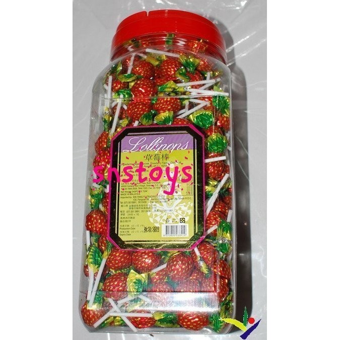 sns 古早味 懷舊零食 糖果 棒棒糖 草莓棒 草莓棒棒糖 (240入/罐)