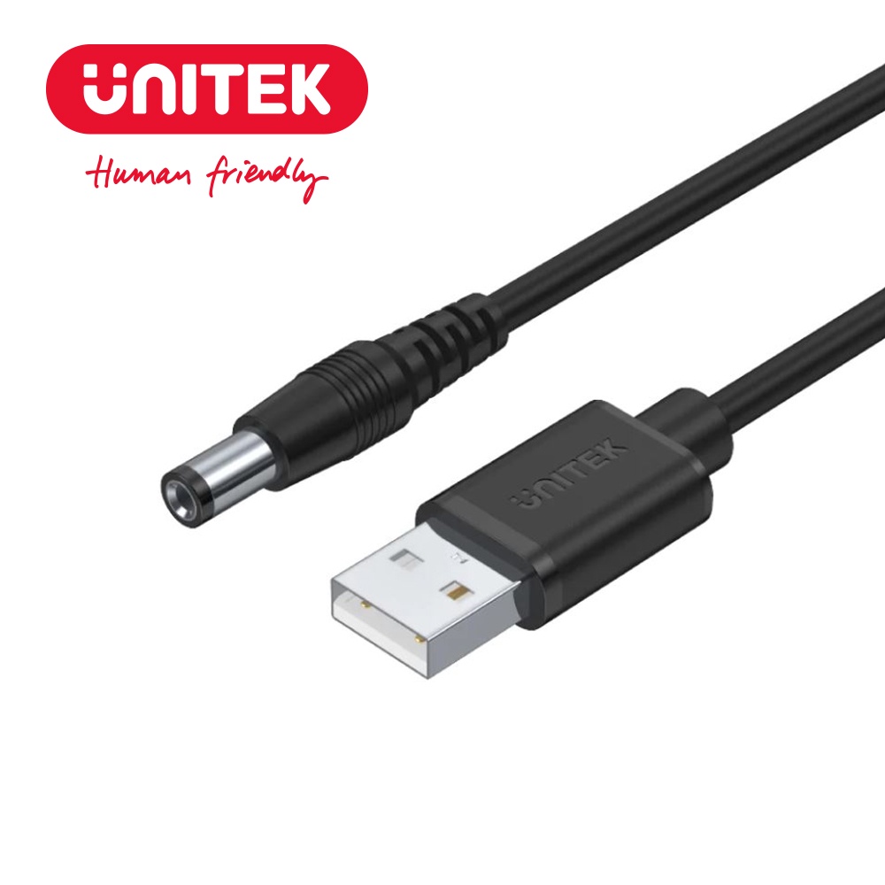 UNITEK USB 轉 DC 5.5 外接電源線(Y-C4046BK)