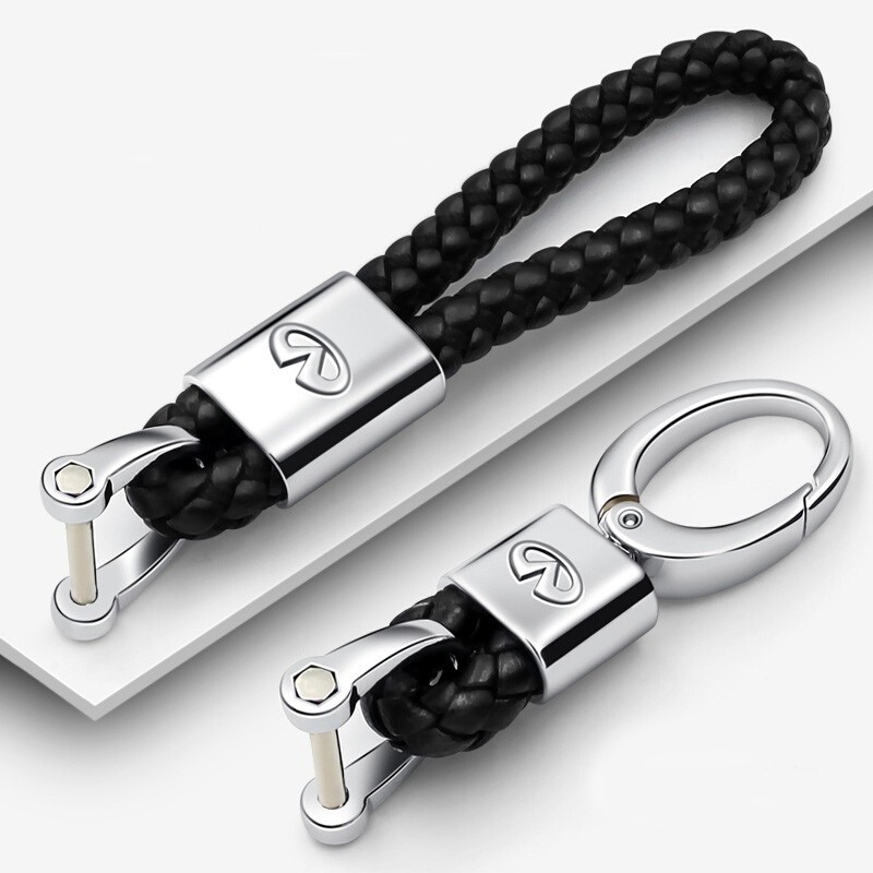 stwin手編繩汽車鑰匙圈鑰匙扣頭 適用於Infiniti汽車鑰匙鏈圈掛式大頭扣
