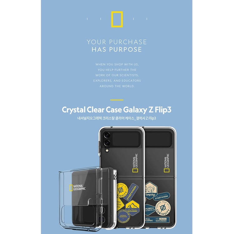 韓國 國家地理 Galaxy Z Flip 3 ZFlip3 Flip3 透明塗鴉硬殼保護套手機殼硬殼