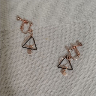 韓式幾何三角形夾式耳環 螺旋耳夾