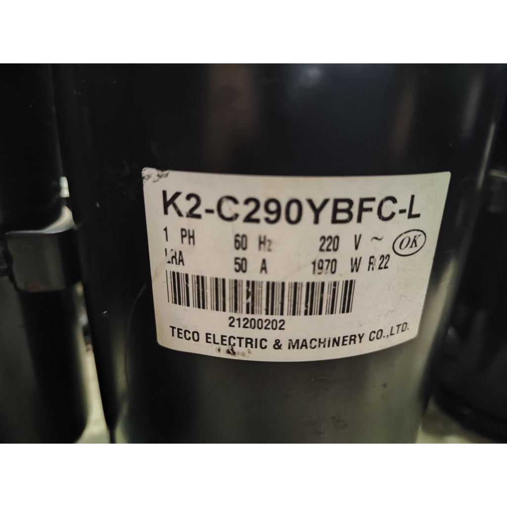 東元 TECO K2-C290YBFC-L 中古二手定頻冷氣迴轉式壓縮機