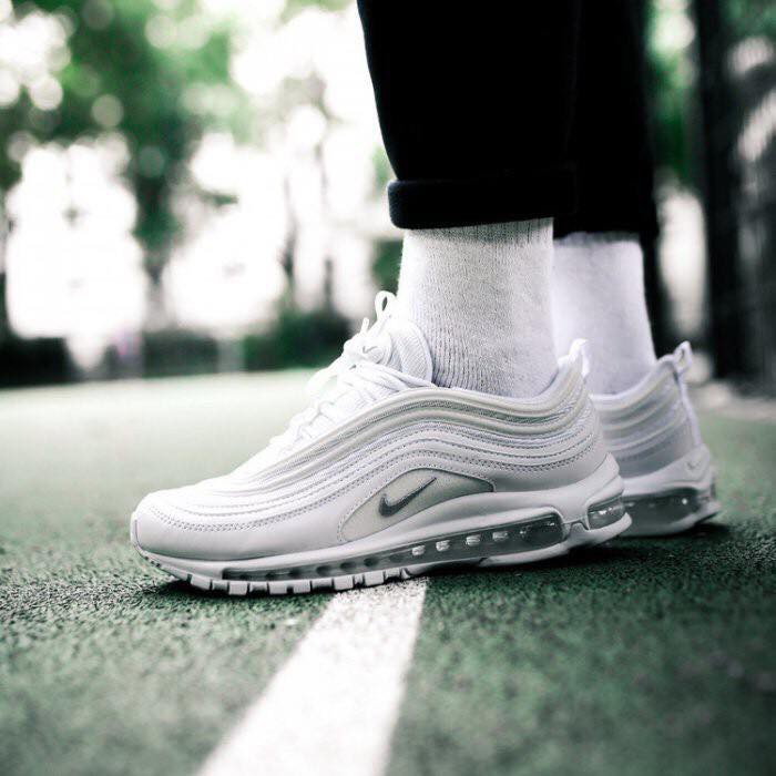 gray and white air max 97