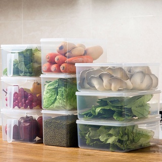 居家家 保鮮盒 儲物盒 帶蓋透明冰箱收納盒 塑料廚房密封盒 食品儲存盒 水果盒 食物保鮮盒