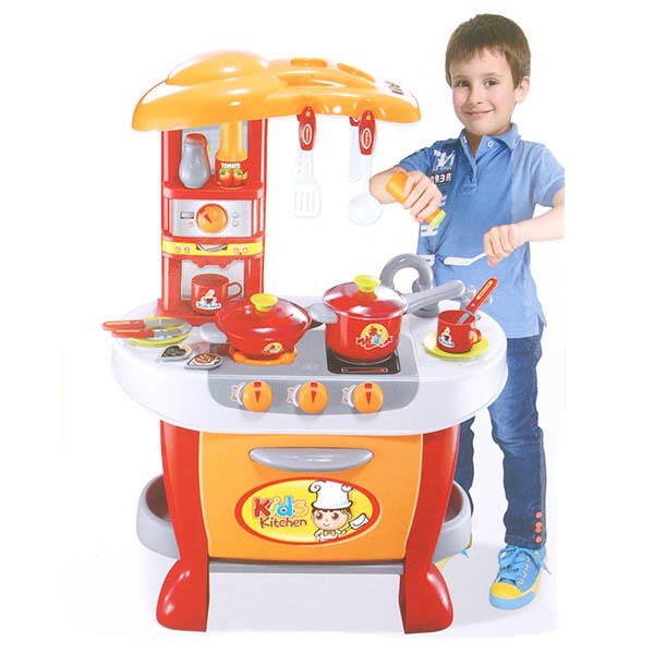 未公開 家家酒系列玩具 聲光觸控廚房組(紅色) 008-801A
