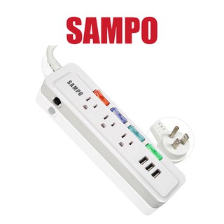 【SAMPO聲寶】4切3座3孔 6尺 3.5A 3USB 多功能延長線 (1.8M) 急速快充 台灣製造 新版安規認證