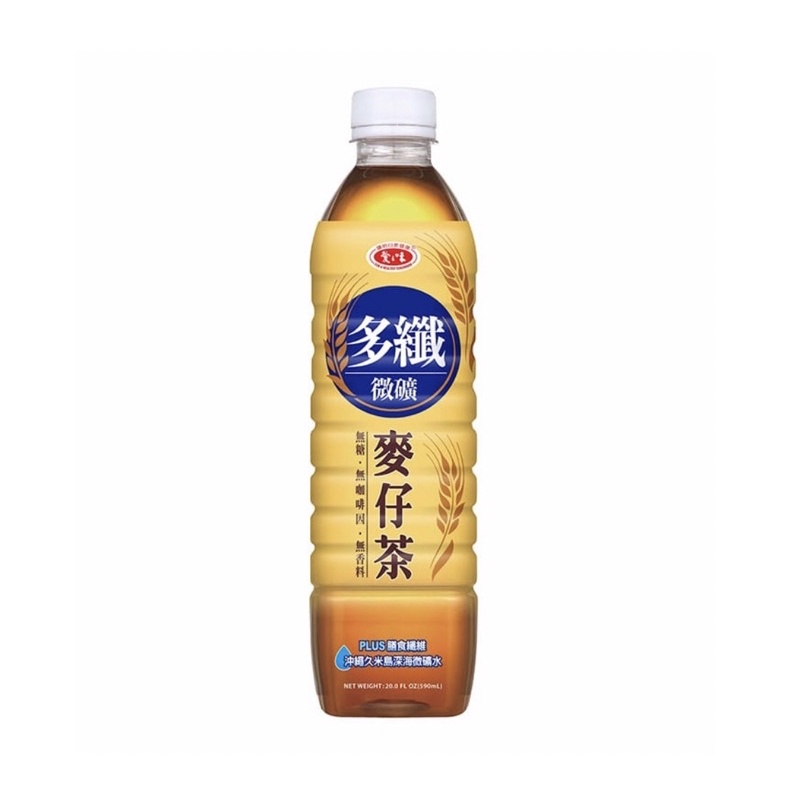 愛之味多纖微礦麥仔茶(無糖)590ml/24瓶