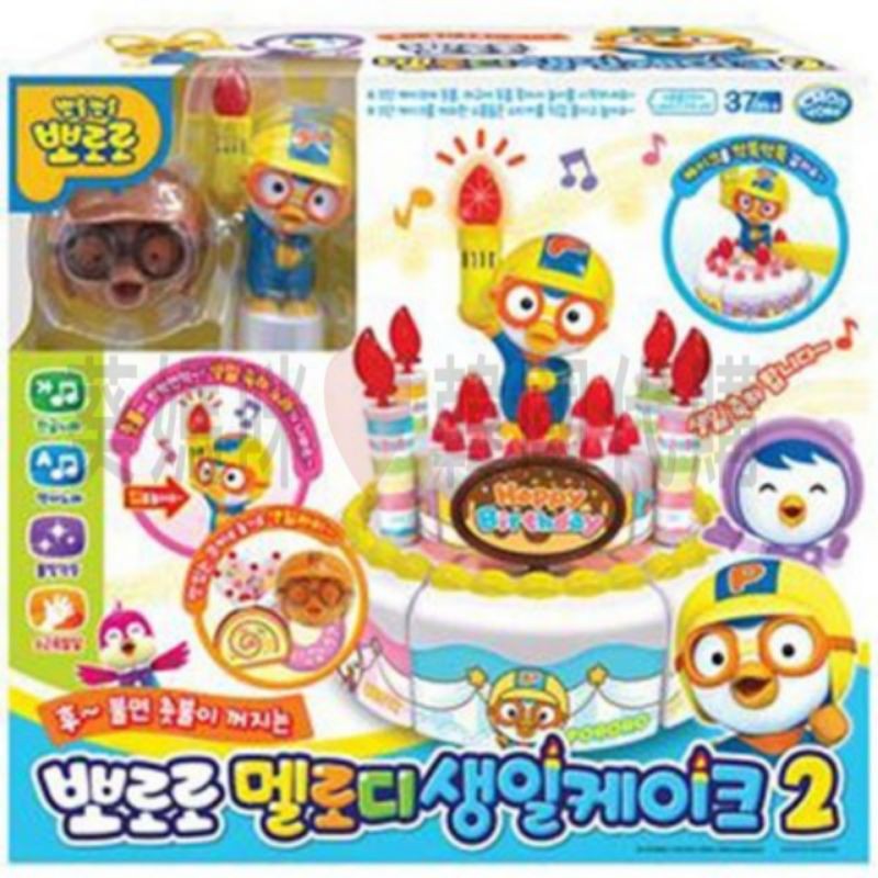 可超取🇰🇷韓國境內版 pororo 聲光 音樂 唱歌 生日 蛋糕 吹蠟燭 切蛋糕 生日派對