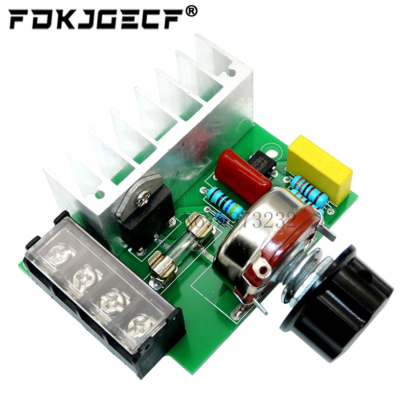 4000w 0-220V AC SCR 電動穩壓器電機速度控制器調光器調光速度帶溫度保證