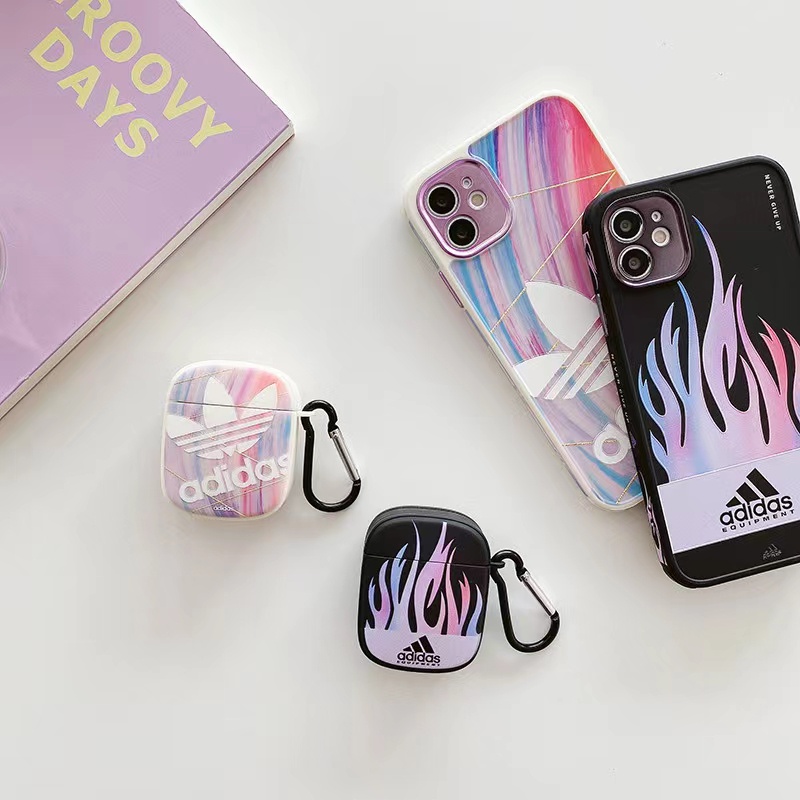 愛迪達 潮牌手機殼 adidas 蘋果藍牙耳機套 適用於 iphone13手機殼 12pro Airpods Pro保護