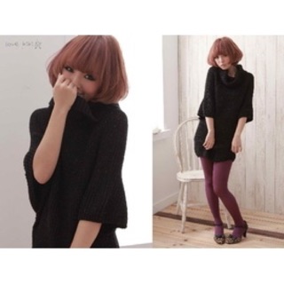 LOVE KIKI🎀時尚精品 黑花色長版針織上衣 （外1）冬現貨 實品拍照 歡迎批發