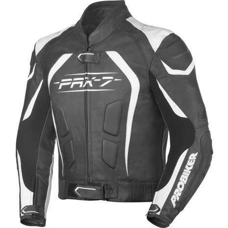 【德國Louis】Probiker PRX-7 摩托車皮衣外套 黑白配色 牛皮賽車服護具夾克真皮防摔衣 編號207096