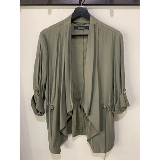 ZARA BASIC 女墨綠長版外套 穿過一次 八成新(肩上有曬痕)