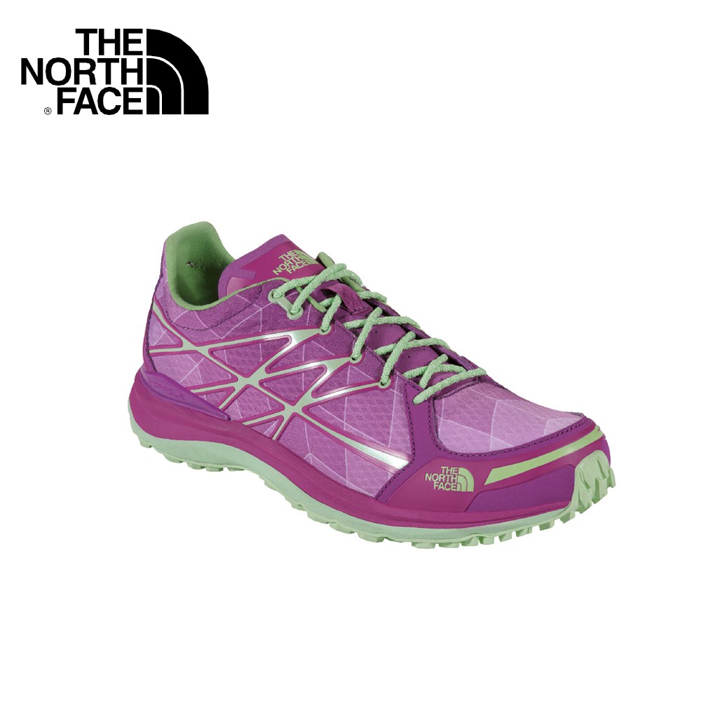 【The North Face 女越野跑鞋 拜占庭紫/天堂綠】 CKM4/慢跑鞋/登山鞋/攀岩鞋/越野鞋/健行/悠遊山水