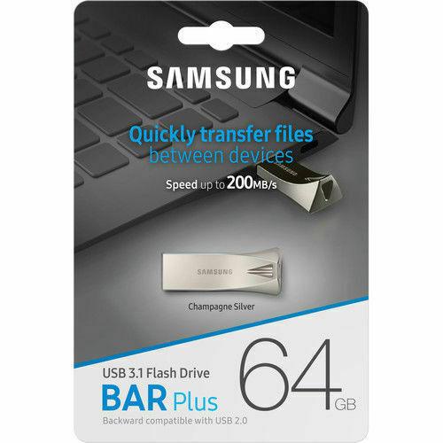 SAMSUNG 三星 BAR Plus USB3.1 64GB 隨身碟 香檳銀 (贈品未開封)