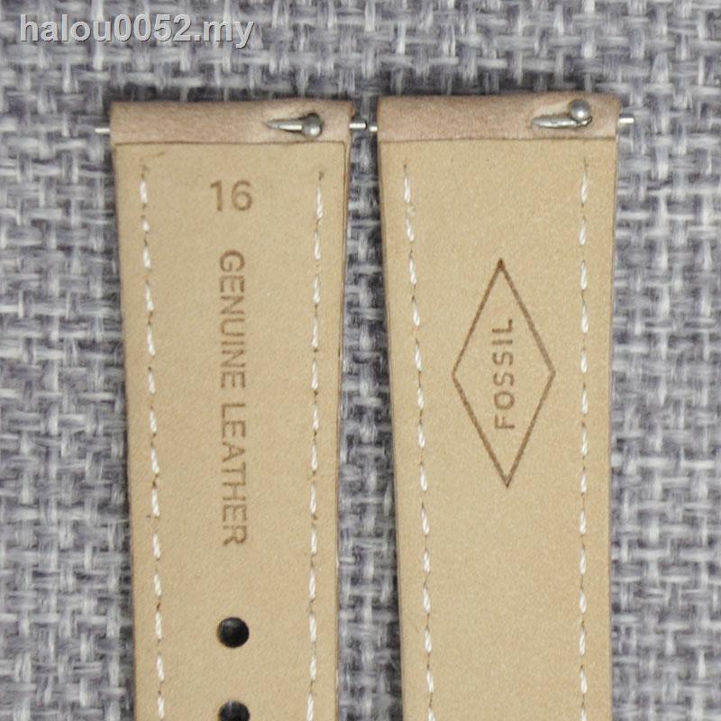 Strap &amp; Clasps 手錶配件 FOSSIL 手錶帶沙藍色棕色皮革柔軟 14mm 16 18mm 女通用直錶帶