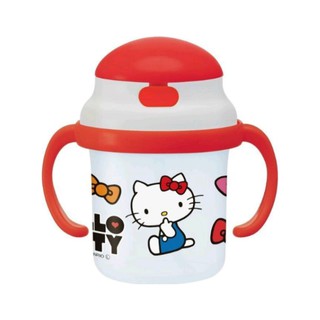 日本Skater Hello Kitty 雙耳 彈跳 吸管杯 學習杯 練習杯