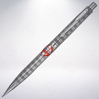 絕版! 台灣 SKB 文明鋼筆 全金屬銀色方格紋自動鉛筆