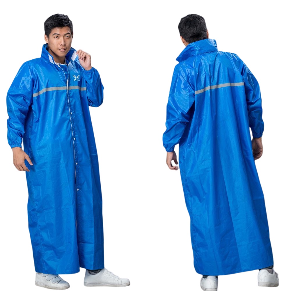 東伸 DongShen 2-2 尊爵型 尼龍 全開雨衣 藍色 一件式雨衣 尼龍雨衣 連身雨衣 雙袖口 輕量 防風雨