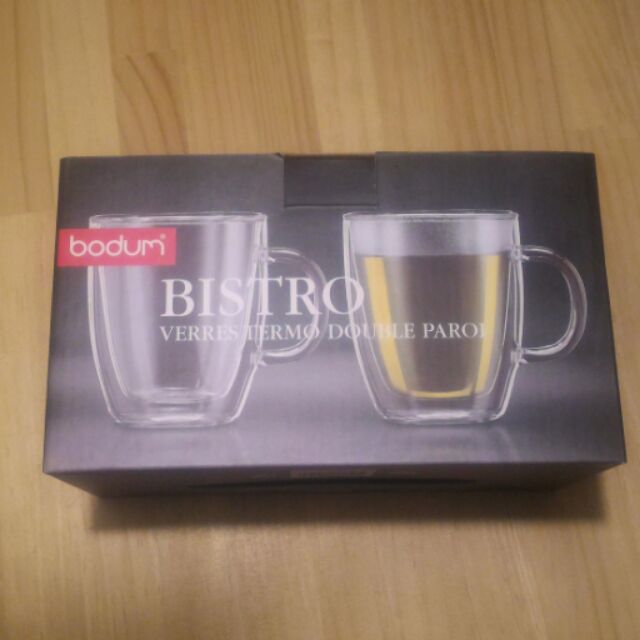 bodum BISTRO 300ml 雙層玻璃杯 一盒2入(有把手)