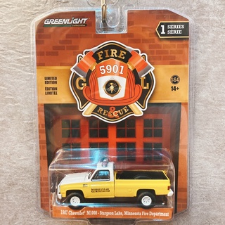 (小賈車庫) 1/64 GREENLIGHT 綠光 1987 CHEVROLET M1008 消防 皮卡