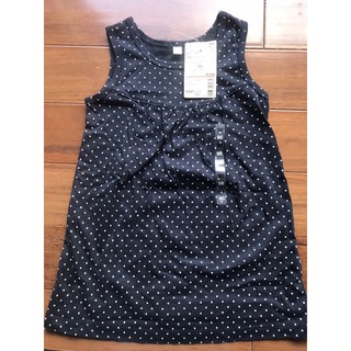 全新Muji 無印良品 水玉點點 長版小洋裝 90cm