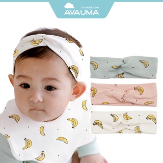<買5送1> [Avauma] 新生嬰兒 3M~2T 男孩女嬰髮飾嬰兒香蕉十字髮帶 (3色)