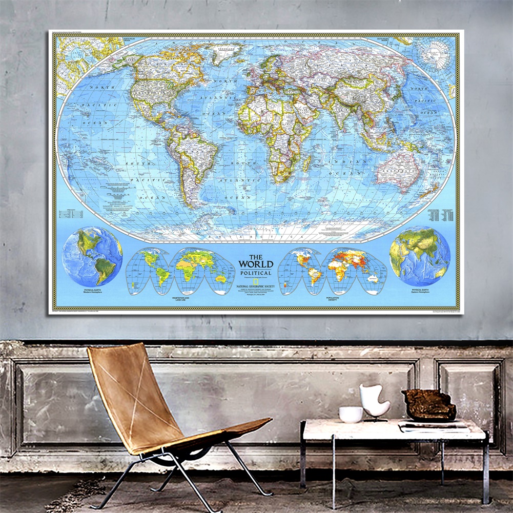 {GOOD} 【熱門款式】世界地圖地圖海報壁掛掛毯背景印刷牆裝飾