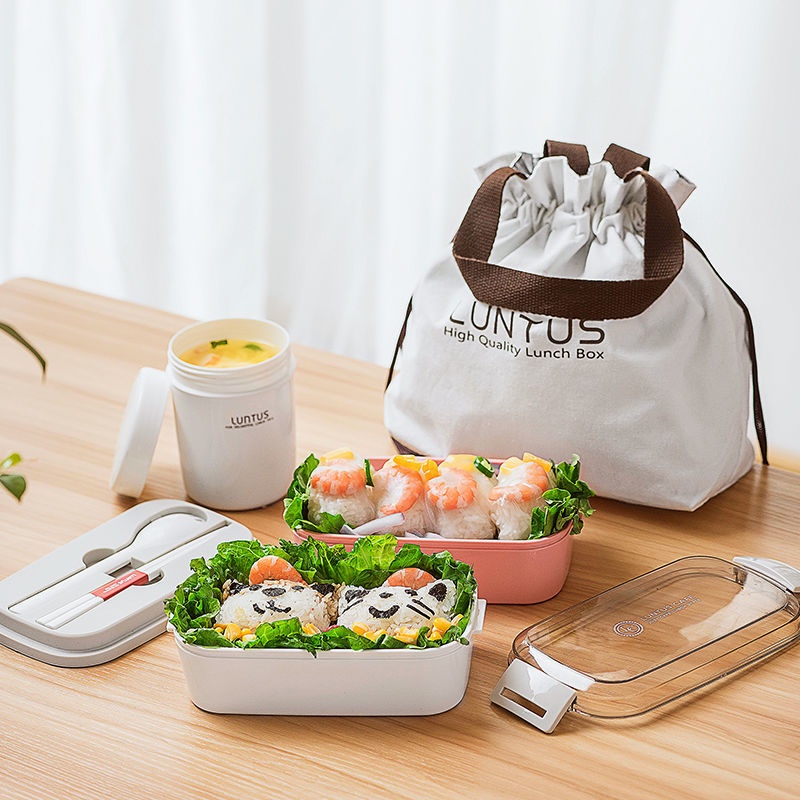ASVEL 日本便當盒套裝上班族減脂健身兒童水果飯盒日式可微波加熱