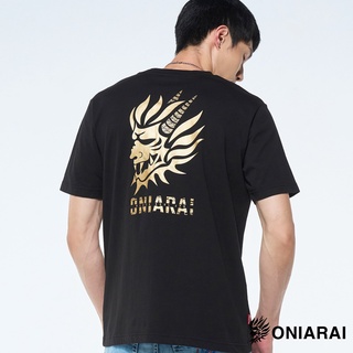BLUE WAY 鬼洗 ONIARAI-經典鬼洗燙金 純棉短TEE(黑)