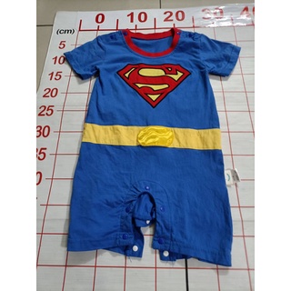 二手童裝 寶寶短袖包屁衣 SUPERMAN 超人連身裝 嬰幼兒短袖爬服 漫威超人連身裝 包屁衣 1101215