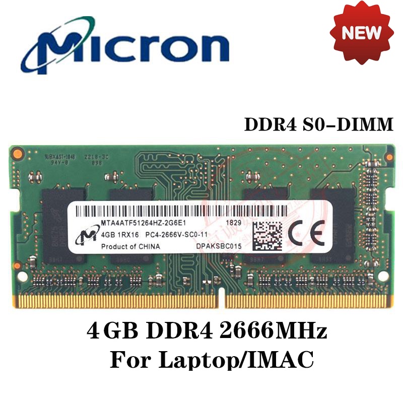 美光筆記本記憶棒 DDR4 4GB 8GB 2133MHZ 2400MHZ 2666MHZ 3200MHZ Sodimm