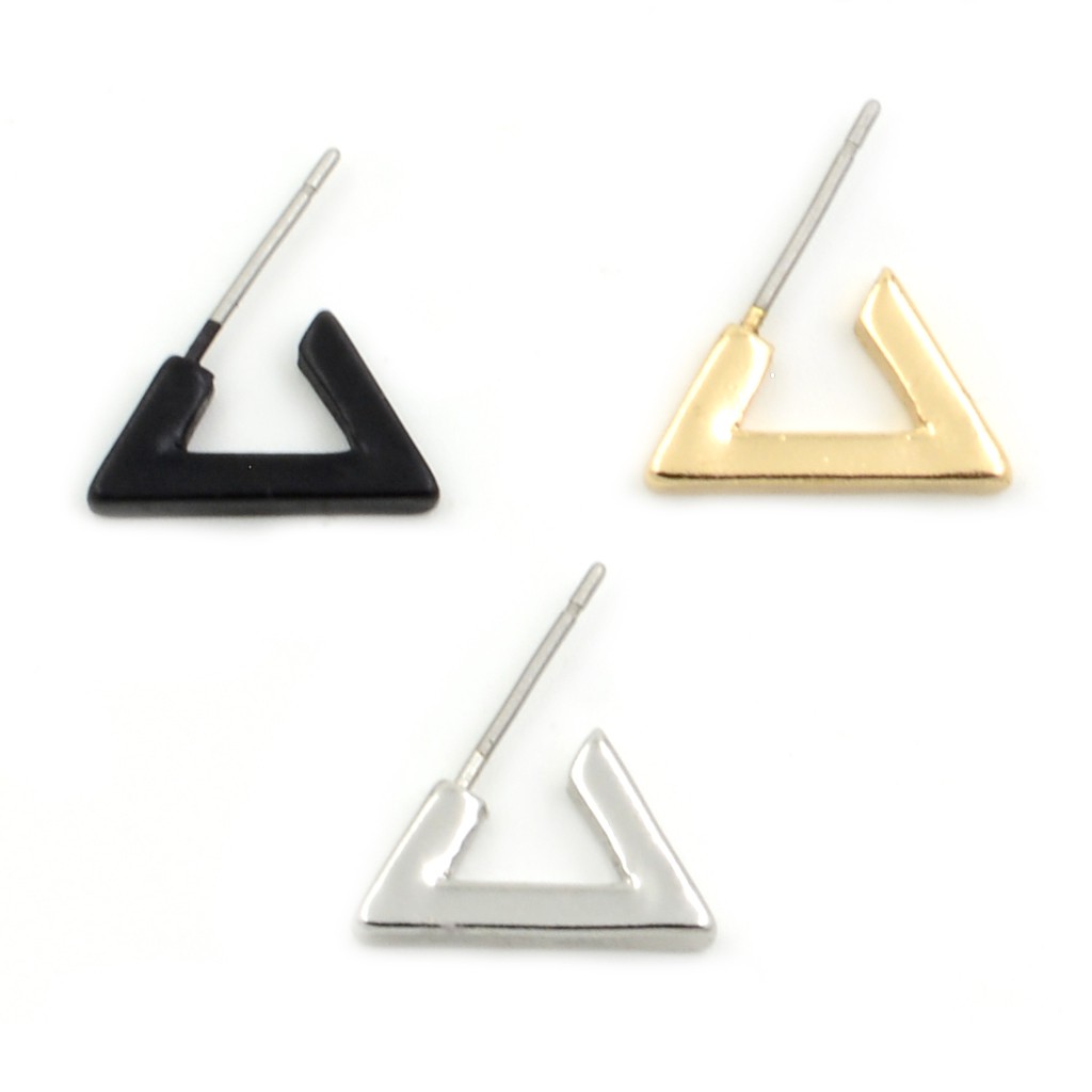 三角 立體造型 耳環 合金 耳釘 歐美風格 個性時尚 中性款 艾豆『B2538』