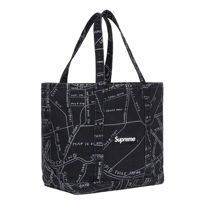 Supreme SS19 Gonz Map Denim Tote 地圖包 托特包  現貨