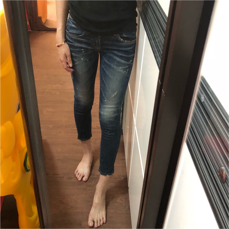 二手 韓國Rodis Denim 顯瘦刷色9/8分牛仔褲 S號
