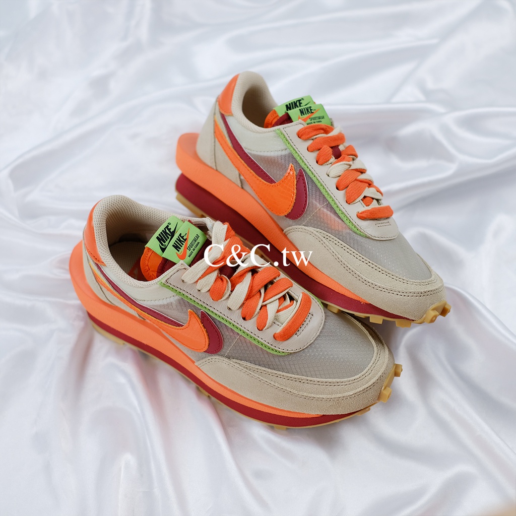 【C&amp;C】CLOT Sacai Nike LDWaffle Orange Blaze 死亡之吻 DH1347-100