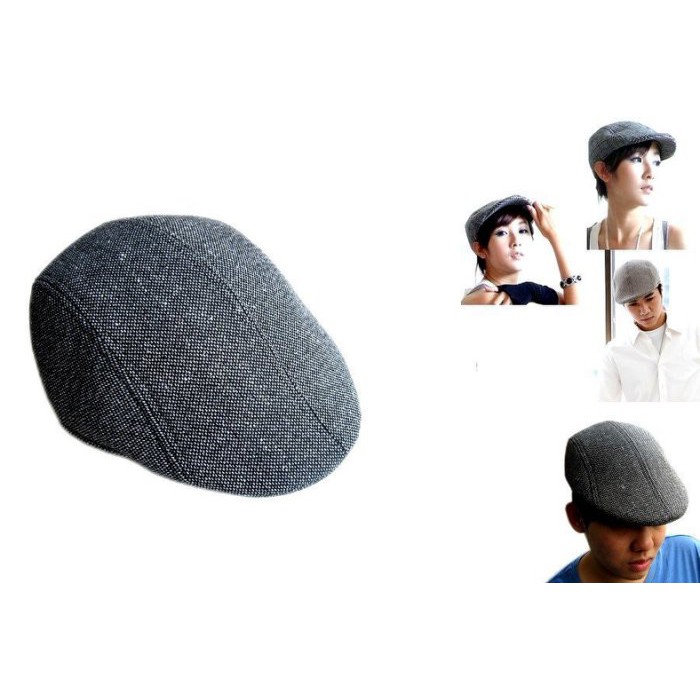 【海倫精坊】最新日式款~點點黑色毛料鴨舌帽(特價２５０元)S431