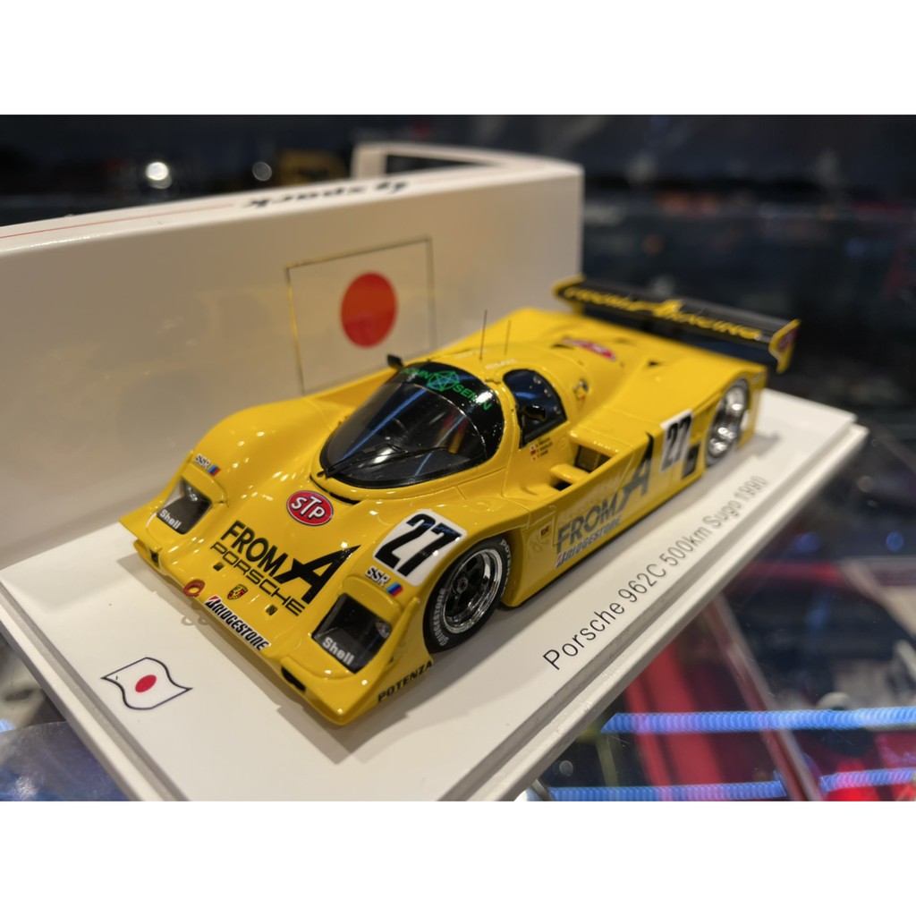 吉華科技@ 1/43 Spark SJ081 PORSCHE 962C NO.27 500KM SUGO 1990