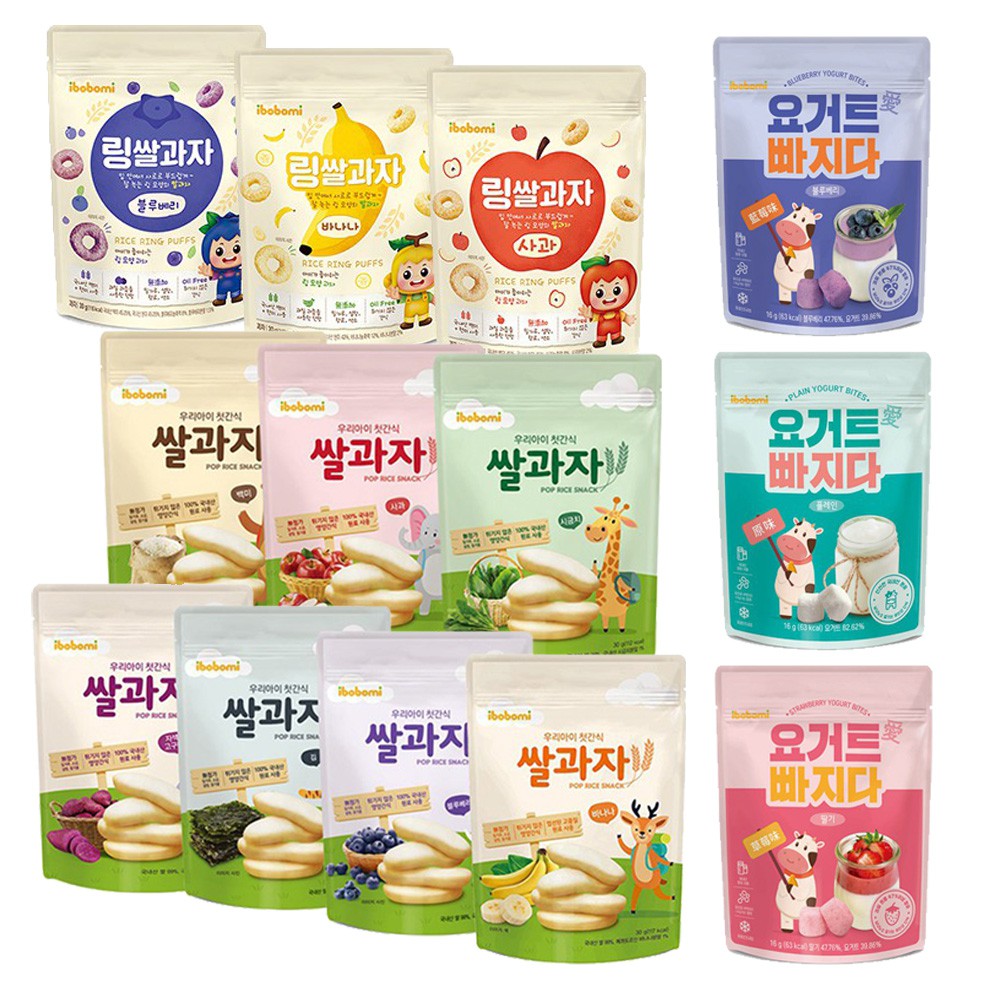 【蝦皮特選】韓國ibobomi 嬰兒米餅 片狀 圈圈 優格餅 乳酸菌優格點心 長米棒 副食品 寶寶餅乾 韓國熱銷嬰兒餅乾