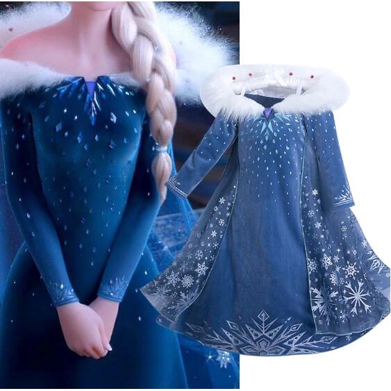 Elsa 公主裙聖誕節萬聖節派對服裝兒童生日 Vestidos 長袍兒童冷凍衣服禮服服裝