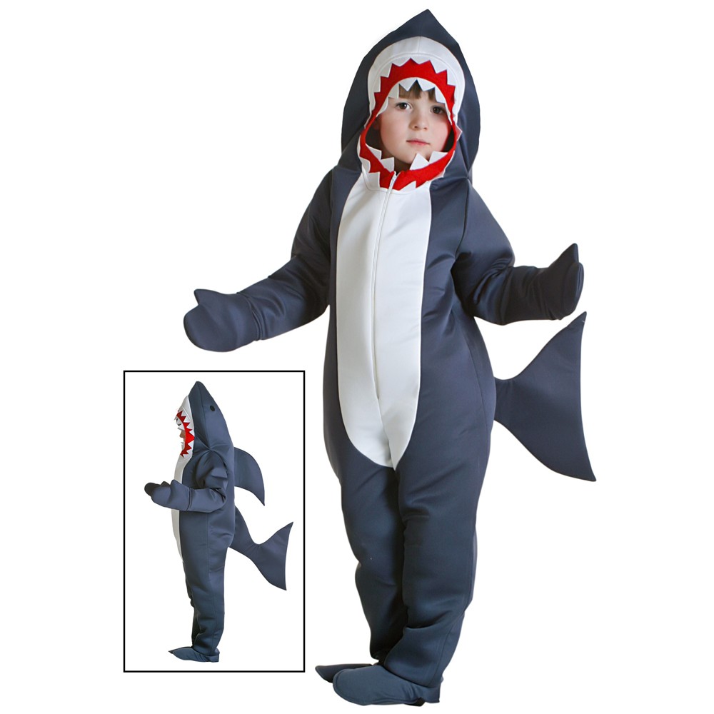 3-14 歲兒童萬聖節服裝鯊魚服裝可愛動物角色扮演兒童狂歡派對裝扮